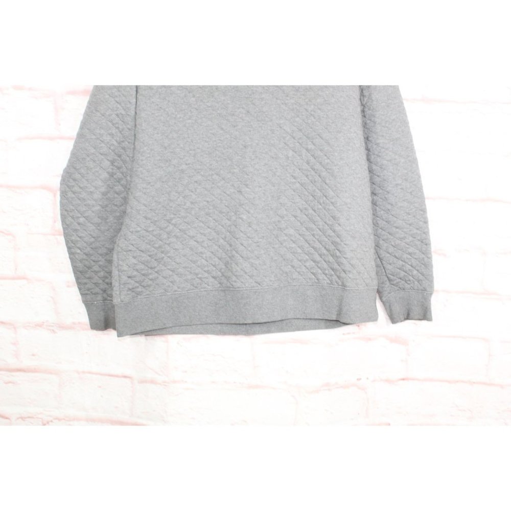 LL Bean Gray Heather Quilted Crewneck Cozy Comfort Pullover Sweatshirt L - Picture 3 of 11